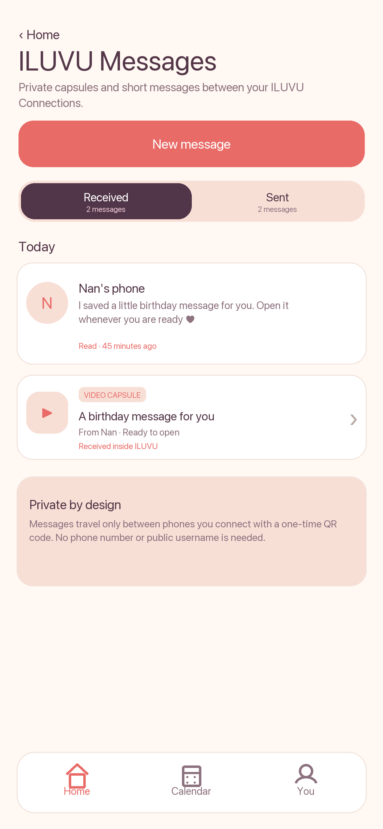 Private iluvu messages